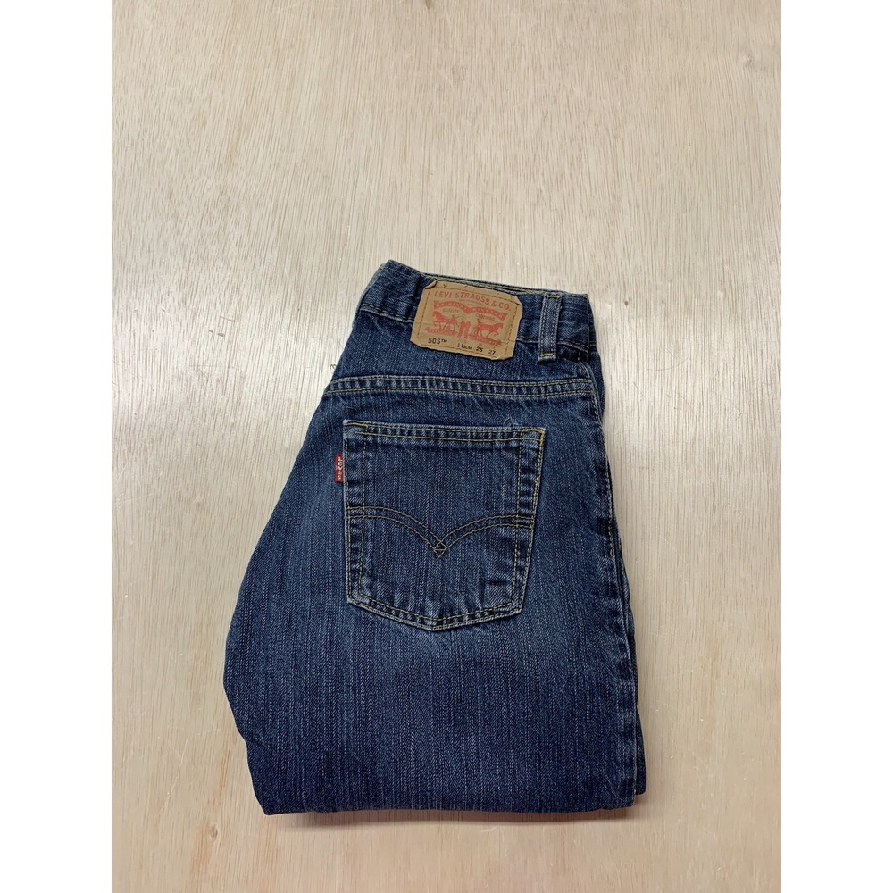 Levis 505 Boys Jeans Denim Blue Straight Leg Size 14 Slim‎ Approx 25x26